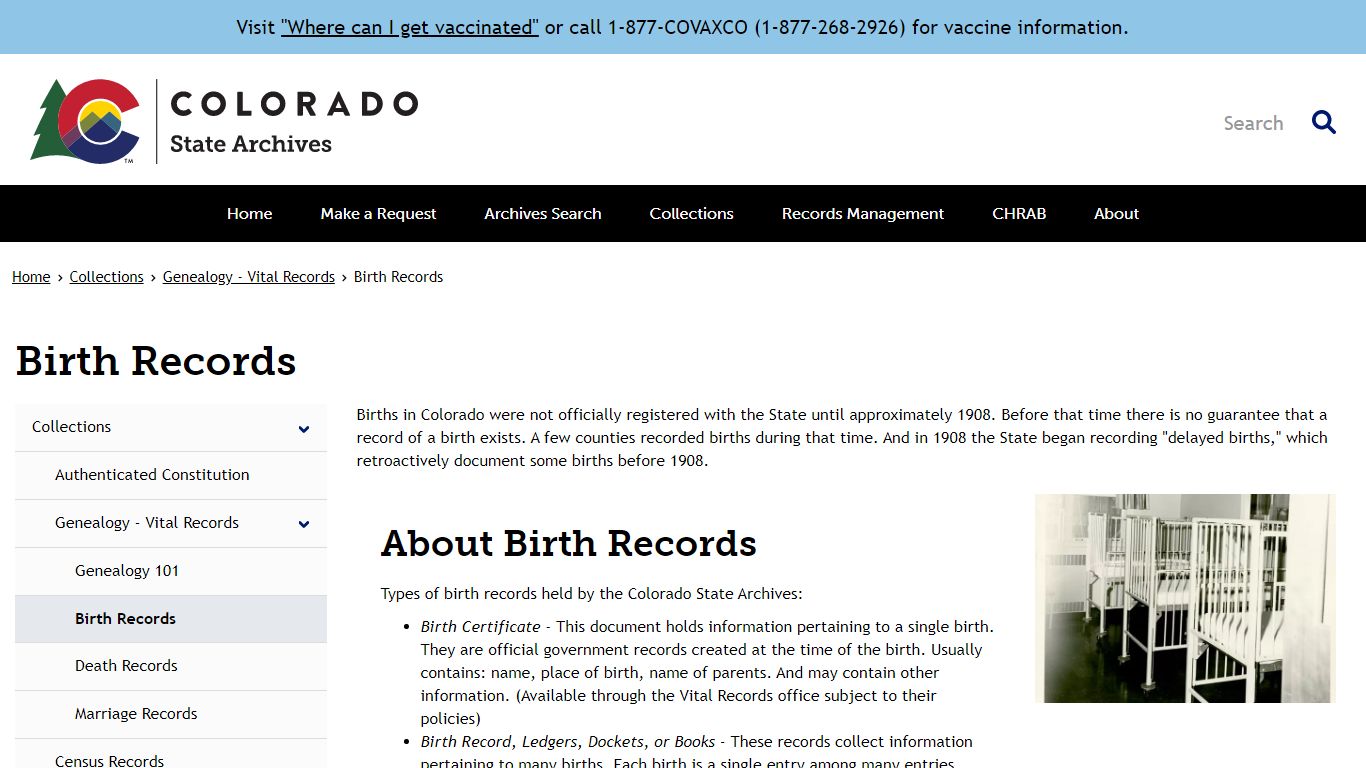 Birth Records | Archives - Colorado